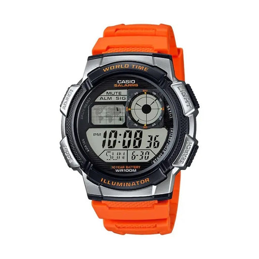 Ανδρικά Ρολόγια Casio WORLD TIME ILLUMINATOR Πορτοκαλί (Ø 43 mm)