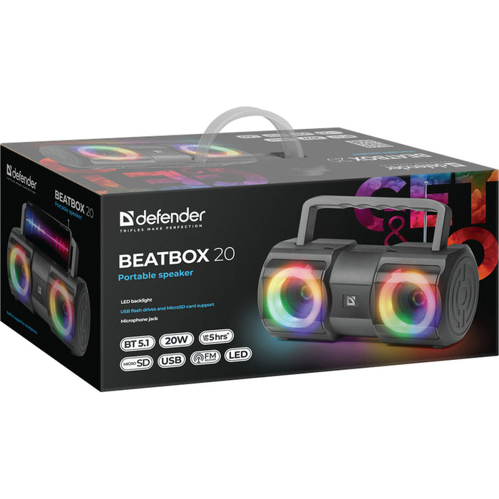 Φορητό Ηχείο BLuetooth Defender BEATBOX 20 Μαύρο