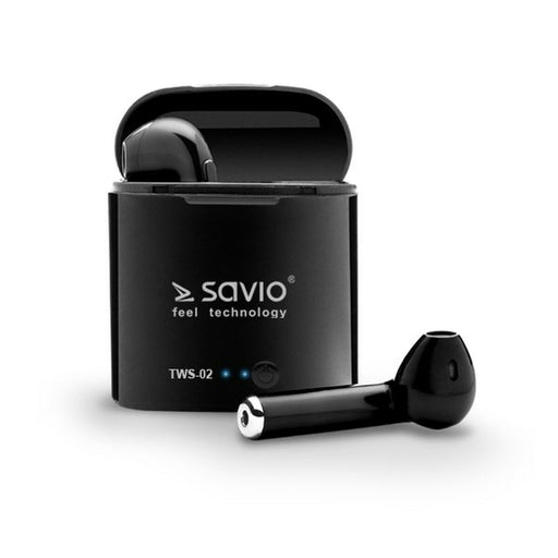 Ακουστικά in Ear Bluetooth Savio TWS-02 Μαύρο Γραφίτης