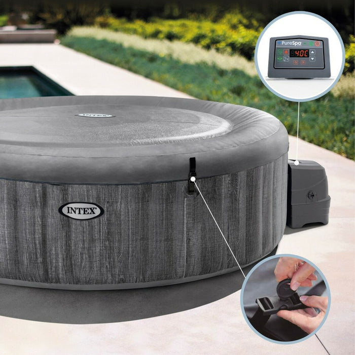 Φουσκωτό Spa Intex Purespa Greywood Deluxe 28440EX 220-240 V 4 θέσεις 1741 l/h