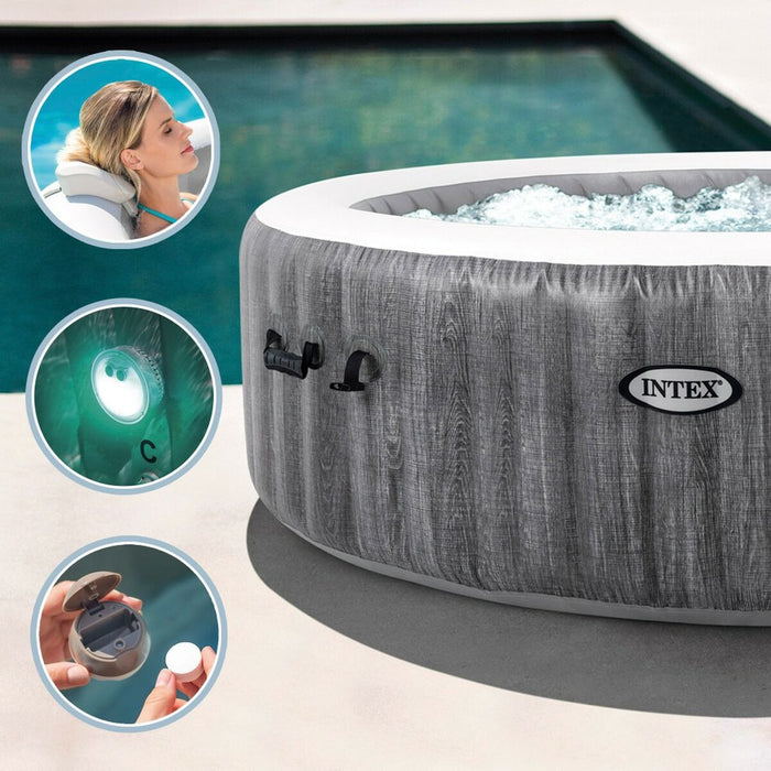 Φουσκωτό Spa Intex Purespa Greywood Deluxe 28440EX 220-240 V 4 θέσεις 1741 l/h