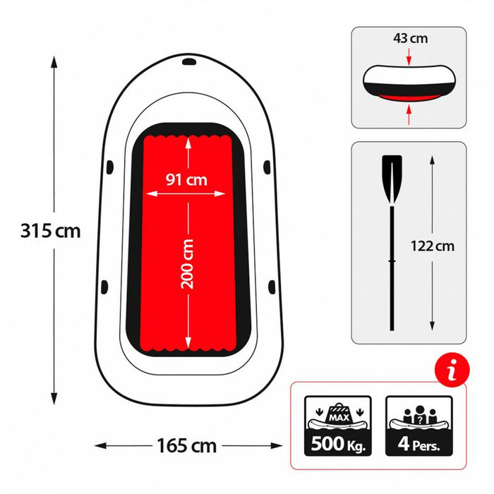 Φουσκωτό σκάφος Intex Excursion 4 Μπλε Λευκό 315 x 43 x 165 cm