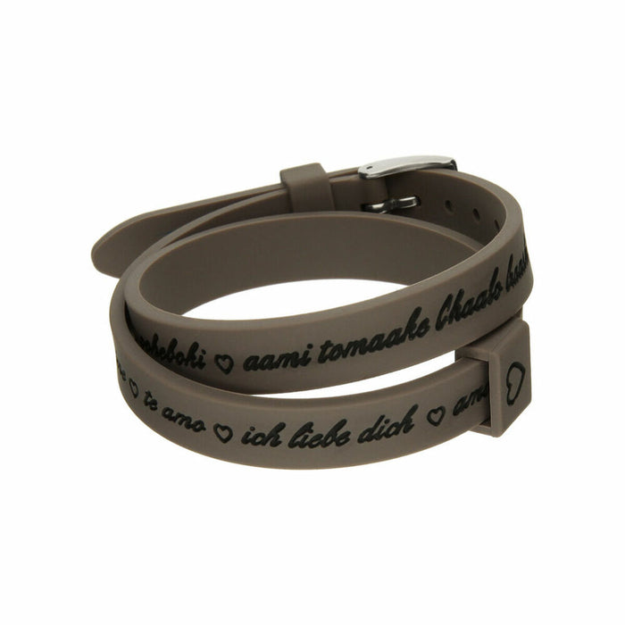 Γυναικεία Βραχιόλια il mezzometro I LOVE YOU SILVER - BRACCIALE IN SILICONE/SILICONE BRACELET