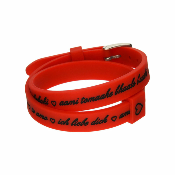 Γυναικεία Βραχιόλια il mezzometro I LOVE YOU SILVER - SILICONE BRACELET