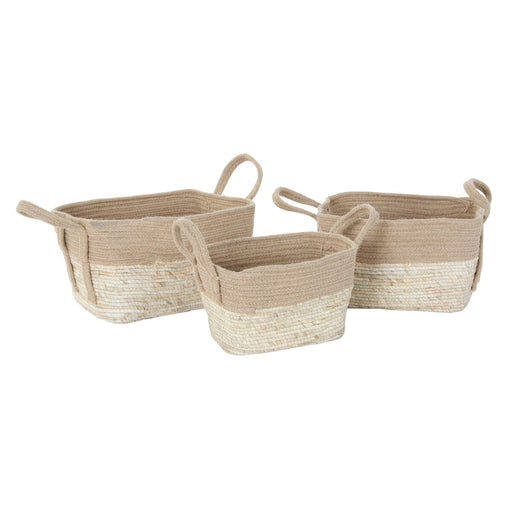 Σετ καλαθιών DKD Home Decor Γιούτα ίνα Cottage (3 pcs) (36 x 30 x 23 cm)