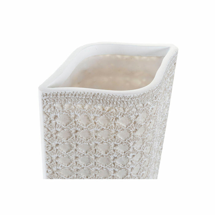 Βάζο DKD Home Decor 17 x 10 x 47 cm Λευκό Ρητίνη Σύγχρονη