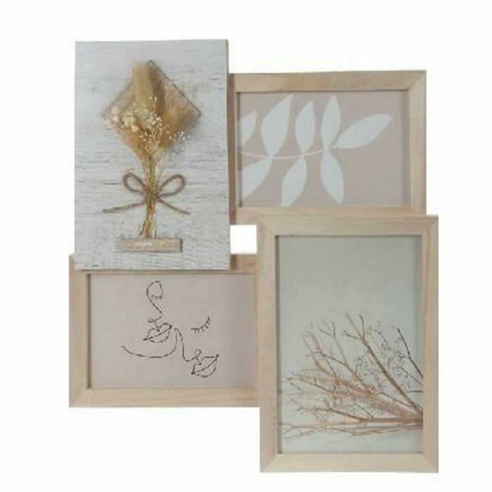 Κορνίζα DKD Home Decor 31 x 2,4 x 34 cm Κρυστάλλινο Φυσικό Shabby Chic