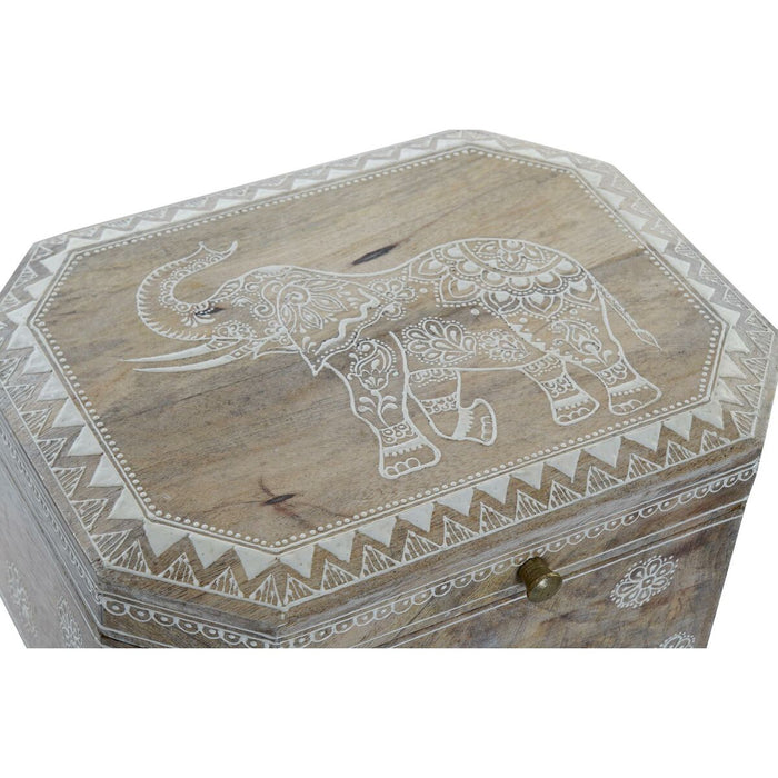 Κουτί-μπιζουτιέρα DKD Home Decor 25,5 x 20 x 10,5 cm Φυσικό Ξύλο από Μάνγκο (x2)