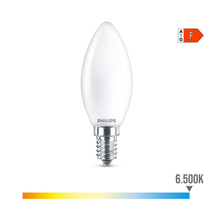 Λάμπα LED Philips Κερί Λευκό F 40 W 4,3 W E14 470 lm 3,5 x 9,7 cm (6500 K)