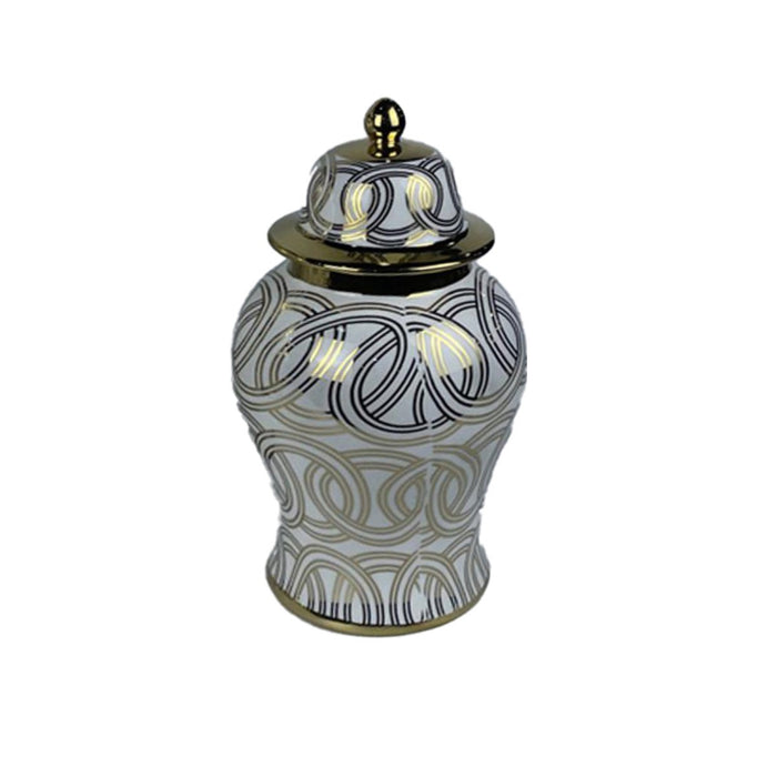 Βάζο DKD Home Decor Πορσελάνη Χρυσό Λευκό Ανατολικó (17 x 17 x 31 cm)