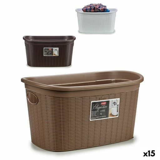 Καλάθι για τα Ρούχα Stefanplast Elegance Πλαστική ύλη 35 L 37 x 26 x 57,5 cm (15 Μονάδες)