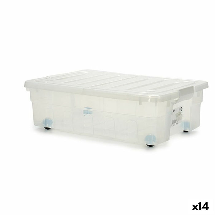 Κουτί Aποθήκευσης με Ρόδες 30 L 40 x 18 x 59,5 cm (14 Μονάδες)