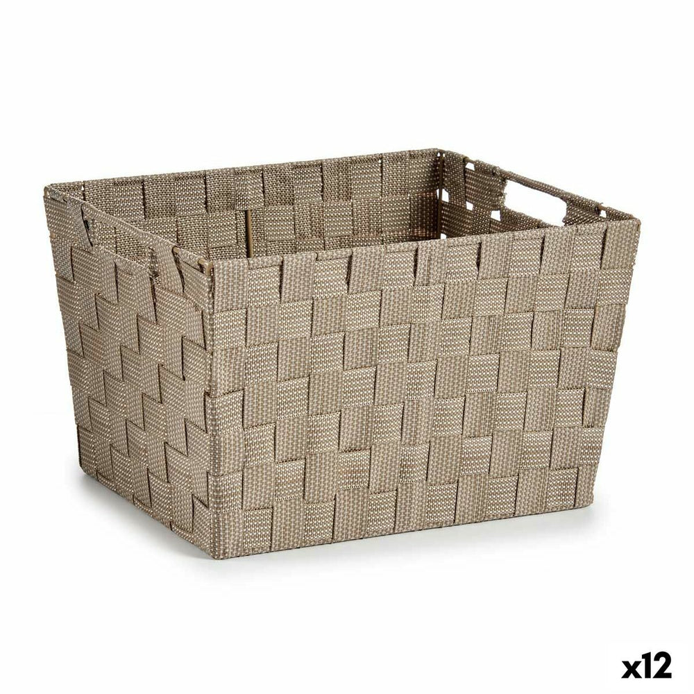 Καλάθι για τα Ρούχα Μπεζ Ύφασμα 10 L 25 x 20 x 35,5 cm (12 Μονάδες)