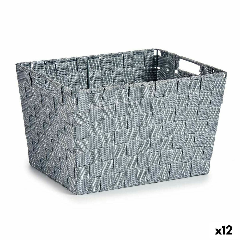 Καλάθι για τα Ρούχα Γκρι Ύφασμα 10 L 25 x 20,5 x 35 cm (12 Μονάδες)