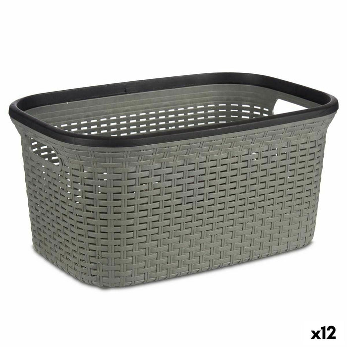 Καλάθι για τα Ρούχα Γκρι Πλαστική ύλη 36 L 36 x 25,5 x 53 cm (12 Μονάδες)